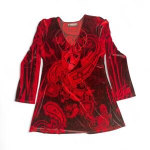 vtg 90s y2k velvet whimsygoth fairycore siren mini dress